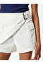 Mini Shorts Skirt with Belt and Comfortable Cut with Pocket Detail - 5