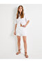 Mini Scalloped Shorts with Lining, Regular Waist, Pocket Detail