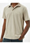 Polo T-Shirt Collar Detailed Buttoned Short Sleeve Textured - 5