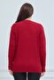 Elçelya Women's Red Knitwear V-Neck Winter Mother Stretchy Sweater - 6