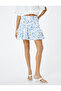 Floral Mini Scallop Skirt Flounced Cotton - 3