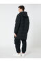 Long Coat Anorak Hooded Pocket Stripe Printed - 4