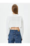 Crop Sweatshirt Printed Crew Neck Long Sleeve - 4
