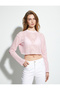 Crop Crochet T-Shirt Long Sleeve Crew Neck Openwork - 3