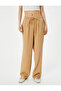 Wide Leg Trousers Viscous Fabric with Tie Waist Pockets - 3