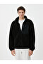 Plush Jacket with Zipper Pocket Detail Stand Collar - 3