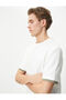 Crew Neck T-Shirt Fabric Detailed Short Sleeve Cotton