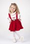 Girl's Long Sleeve Snow-Themed Winter Red Salopet Dress (2-3-4-5 Years) - 6