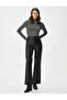 Long Sleeve T-Shirt Metallic High Neck Slim Fit - 2