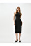 Midi Dress with Halter Collar and Back Window Detail - 2