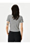 Glitter Polo Neck T-Shirt Short Sleeve Ribbed Standard Fit - 4