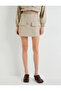 Faux Leather Mini Skirt with Cover and Double Pocket Detail A-Line - 3