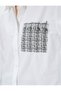 Long Sleeve Poplin Shirt Buttoned Tweed Detailed Cotton - 5