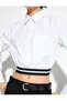 Crop Poplin Shirt Long Sleeve Waist Detailed Buttoned Pocket Cotton - 5