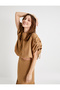 Crop Blouse with Draped Bat Sleeves