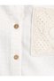 Crop Shirt Pocket Detailed Short Sleeve Linen Blended - 6