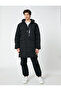 Long Coat Anorak Hooded Pocket Stripe Printed - 3