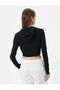 Hooded T-Shirt Printed Crop Long Sleeve - 4