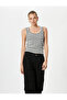 U-Neck Undershirt with Straps Ribbed Viscose Blend
