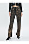 High Waist Leather Straight Jeans Denim Trousers Straight Leg Regular Cut - Eve Jean - 4