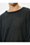 Basic Sweater Relax Fit Textured Crew Neck Long Sleeve - 5