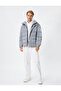 Puffer Jacket Shiny Stand Collar Zipper Pocket Snap Buttons - 2