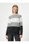 Knitwear Sweater Crew Neck Long Sleeve Color Block - 3