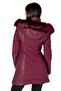 Women's Oxana Slim Fit Quilted Coat Burgundy - 2