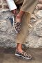 Vayne Beige Leopard Patterned Genuine Leather Flat Sole Women's Ballerinas