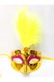 Delux Series Celebration Detail Prom Accessory Colorful Feathered Venetian Party Mask Mixed Color 12 Pcs - 6