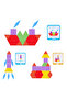 مجموعة مكعبات خشبية بنمط هندسي 155 قطعة، لغز الأشكال الهندسية، لعبة تعليمية كلاسيكية لرياض الأطفال - 5