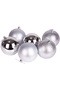 Christmas Ball, Glitter Matte Shiny, Silver - Set of 6, 10 cm