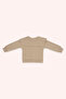 Girl's Wide Neck Detailed Zippered Beige Sweatshirt - 3
