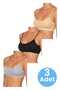 Women's Thin Strap Padded Bustier Half Tank Top Bra Set of 3 - 8