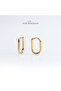 Steel Women's Earrings, U Pattern Full Hoop, Gold Color, No:17 - 4