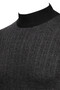 Men's Half Turtleneck Knitwear Black Sweater Patterned Steel Knit Classic Fit - 5005B - 4