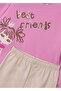 Girl's Sweat Leggings Set Pink 4708 - 2