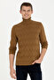 Men's Slim Fit High Neck Light Khaki Sweater 50270980-Vr183