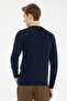 Men's Navy Blue Crew Neck Sweater 50271035-Vr033 - 5