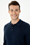 Men's Navy Blue Polo Neck Sweater 50271041-Vr033 - 2