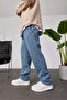 Men's Sweatpants with Loose Cuffs, Blue, Oversize, Shaded, Loose Fit, 3 Yarns, Shaded - 2