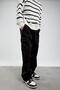 Men's Trousers with Drawstring Cuffs, Black Cargo Pockets, Baggy Loose Fit Gabardine - 4