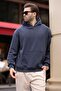 Smoked Hooded Textured Sweatshirt with Pocket Detail E7101 - 2