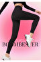 Raised Push up High Waist Recovery Submersible Black Leggings Wide Belt - 4