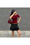 Burgundy Black Widow Off-the-Shoulder Spider Short Sleeve Crop - 5