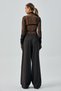 Women's Brown Wool Polyviscose Striped Palazzo Pants 28078 - 7