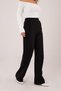 High Waist Wide Leg Crepe Black Trousers - 4