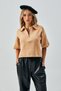 Women's Camel Zipper Detailed Men's Collar Knitwear Sweater 26028 - 5