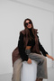 Hooded Inflatable Brown Maxi Vest - 2