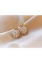 Women's Pearl Steel Earrings with Pineapple Design - 5